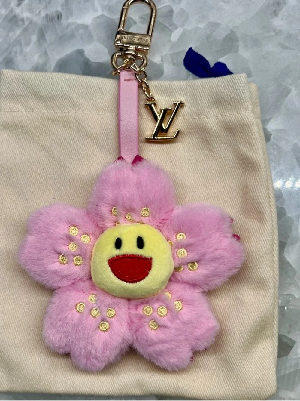 murakami plush cherry blossom purse/bag charm keychain